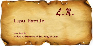 Lupu Martin névjegykártya
